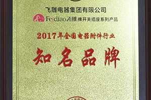 热烈祝贺 | 飞雕喜获“2017年全国电器附件行业知名品牌”